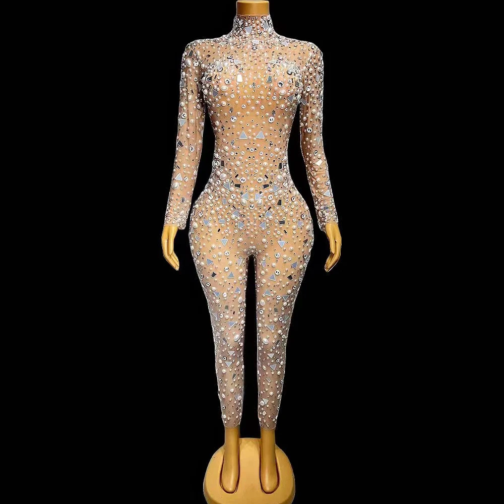 Sexy Stage Rhinstones Big Pearls Crystals Transparent Jumpsuit Evening Birthday Club Celebrate Outfit Singer Photoshoot Jumpsuit
Sexy Stage Rhinstones Big Pearls Crystals Transparent Jumpsuit Evening Birthday Club Celebrate Outfit Singer Photoshoot Jumpsuit