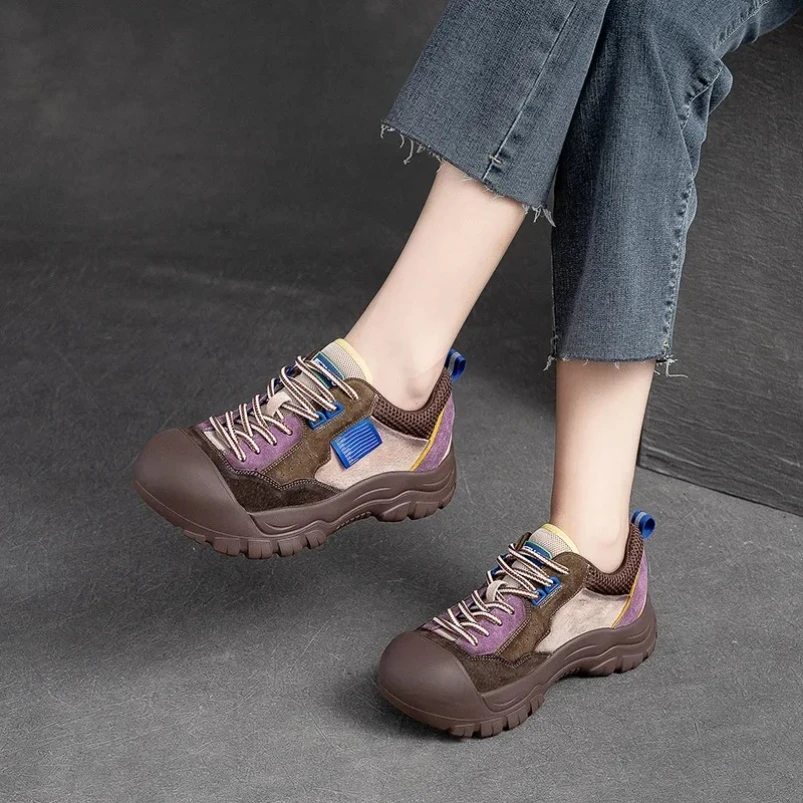 2025 Platform Sneakers Women Shoes Autumn Genuine Leather Mixed Colors Lace-Up Handmade Concise Ladies Shoes
2025 Platform Sneakers Women Shoes Autumn Genuine Leather Mixed Colors Lace-Up Handmade Concise Ladies Shoes