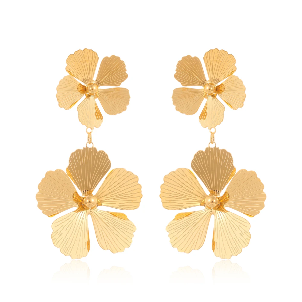Trendy European and American fashion stainless steel flower shaped minimalist women's fashion versatile earrings
Trendy European and American fashion stainless steel flower shaped minimalist women's fashion versatile earrings