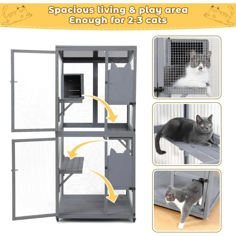 Catio Outdoor Cat Enclosure Window Access with Wheels, Cage for Cats Indoor
Catio Outdoor Cat Enclosure Window Access with Wheels, Cage for Cats Indoor