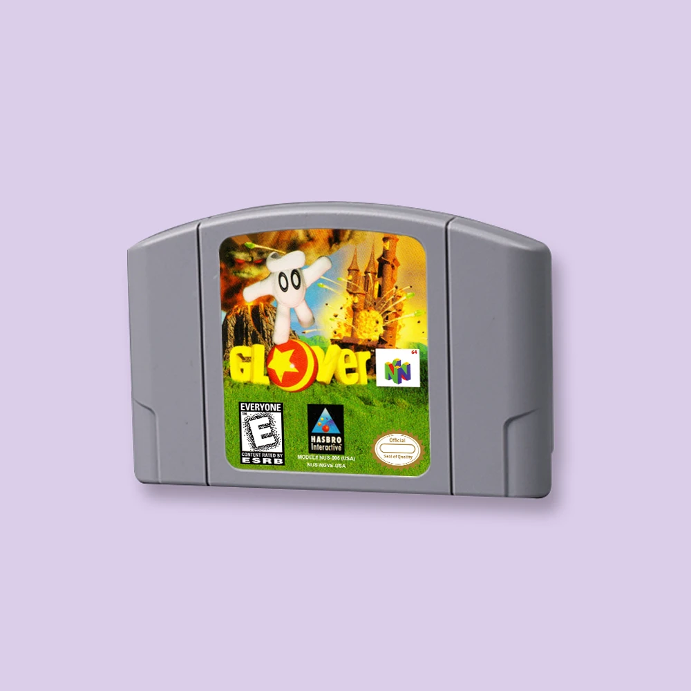 for Glover 64bit game card for USA NTSC version N64 video game console English language
for Glover 64bit game card for USA NTSC version N64 video game console English language