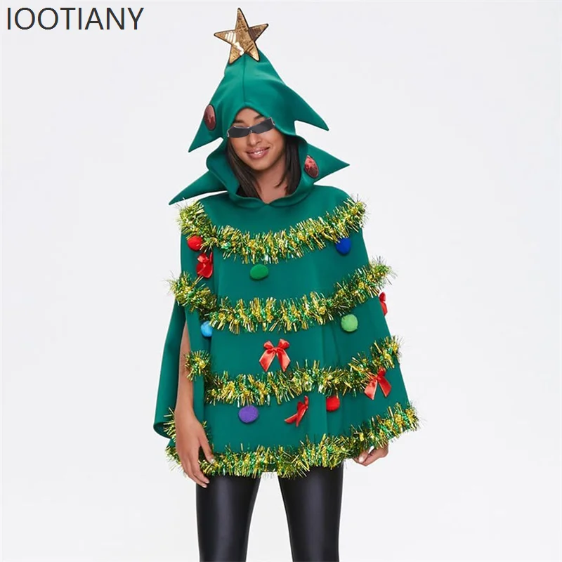 IOOTIANY Christmas Tree Cape Costume Adult Women's Men's Bow Ball Decoration Hooded Cape Party Role Play Accessory Props 2025
IOOTIANY Christmas Tree Cape Costume Adult Women's Men's Bow Ball Decoration Hooded Cape Party Role Play Accessory Props 2025