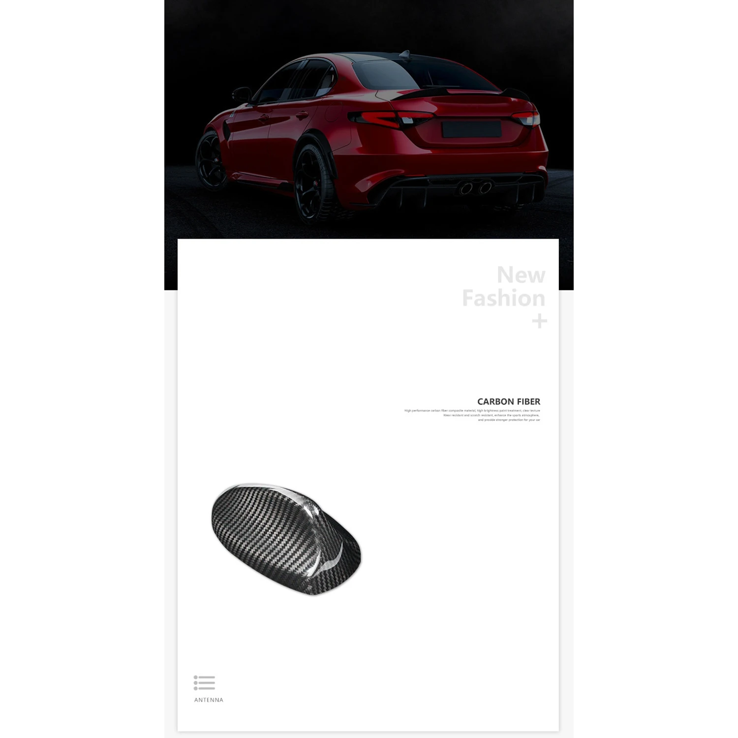 Real Carbon Fiber Roof Shark Fin Antenna Cover Sticker For Alfa Romeo Giulia Stelvio Accessories Exterior Trim-N31R
Real Carbon Fiber Roof Shark Fin Antenna Cover Sticker For Alfa Romeo Giulia Stelvio Accessories Exterior Trim-N31R