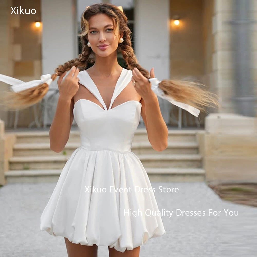 Xikuo Elegant White Satin Prom Gowns Sweetheart Above Knee Party Evening Gown A Line Spaghetti Strap Graduation Dress Customized
Xikuo Elegant White Satin Prom Gowns Sweetheart Above Knee Party Evening Gown A Line Spaghetti Strap Graduation Dress Customized