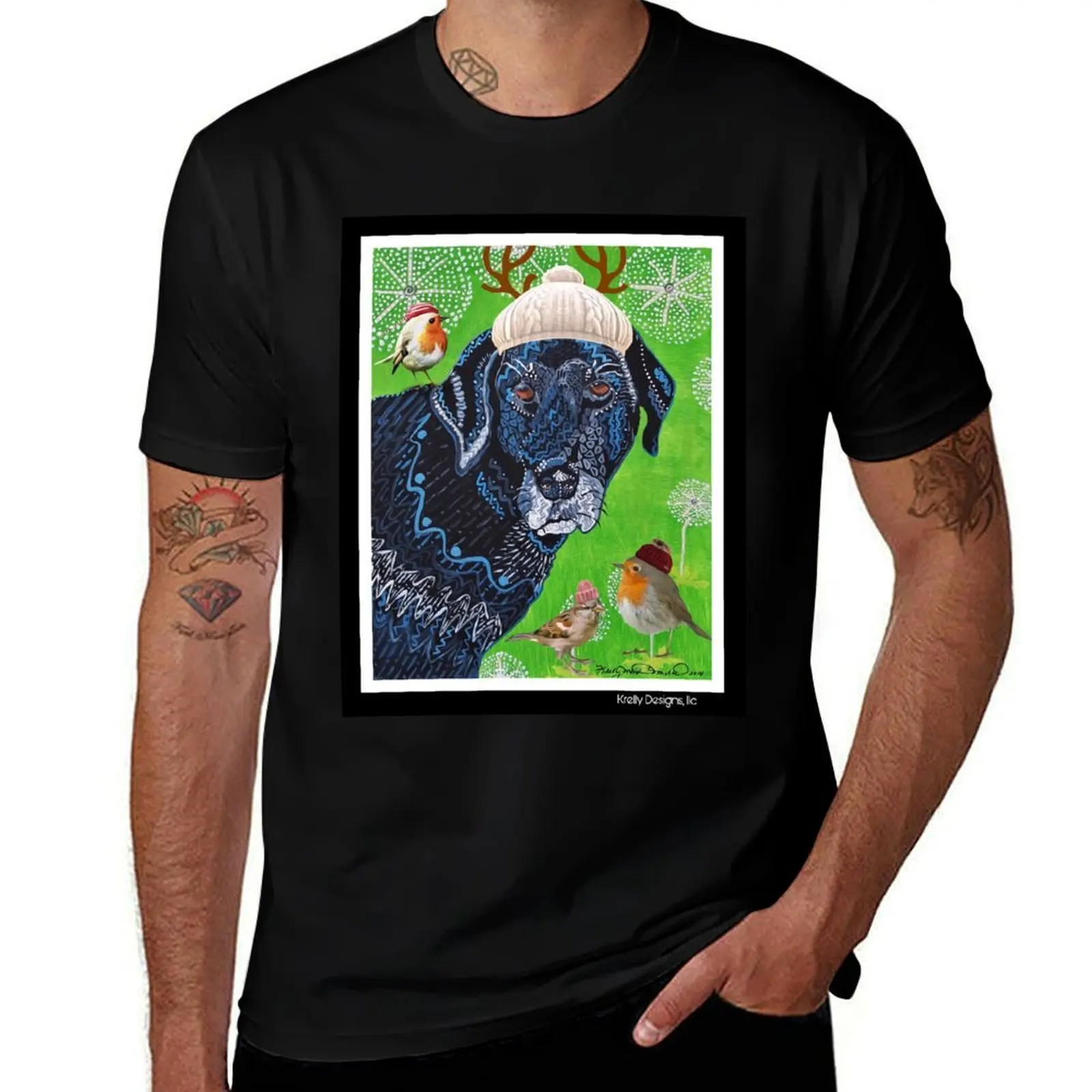 Black lab in winter with birds T-Shirt t shirt for man cotton t shirts high quality t shirts for man cotton soft T-Shirt
Black lab in winter with birds T-Shirt t shirt for man cotton t shirts high quality t shirts for man cotton soft T-Shirt