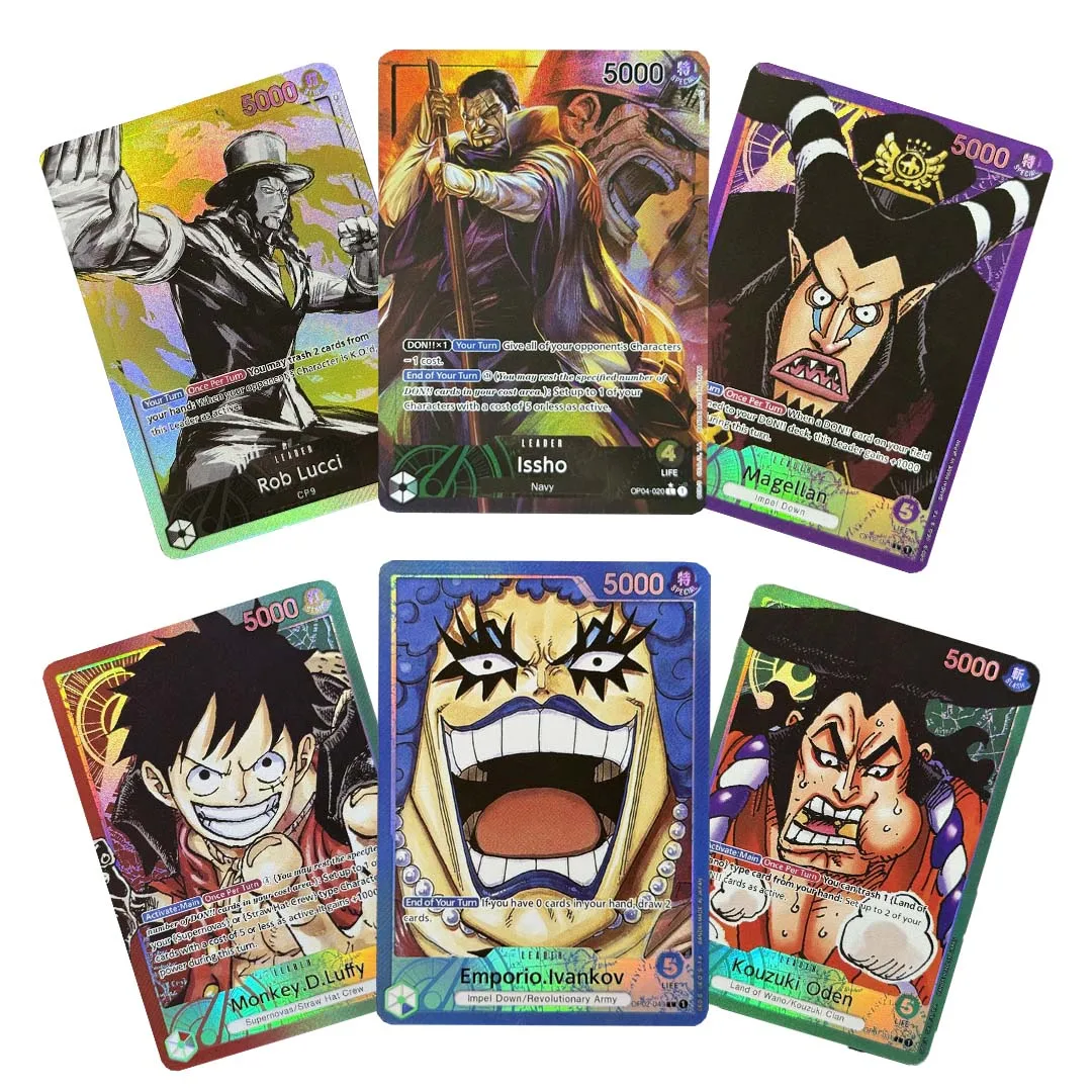 One Piece TCG Alternate Art Leader Replica Cards Holo Foil - Katakuri, Big Mom, Kaido, Luffy, Garp, Doflamingo
One Piece TCG Alternate Art Leader Replica Cards Holo Foil - Katakuri, Big Mom, Kaido, Luffy, Garp, Doflamingo