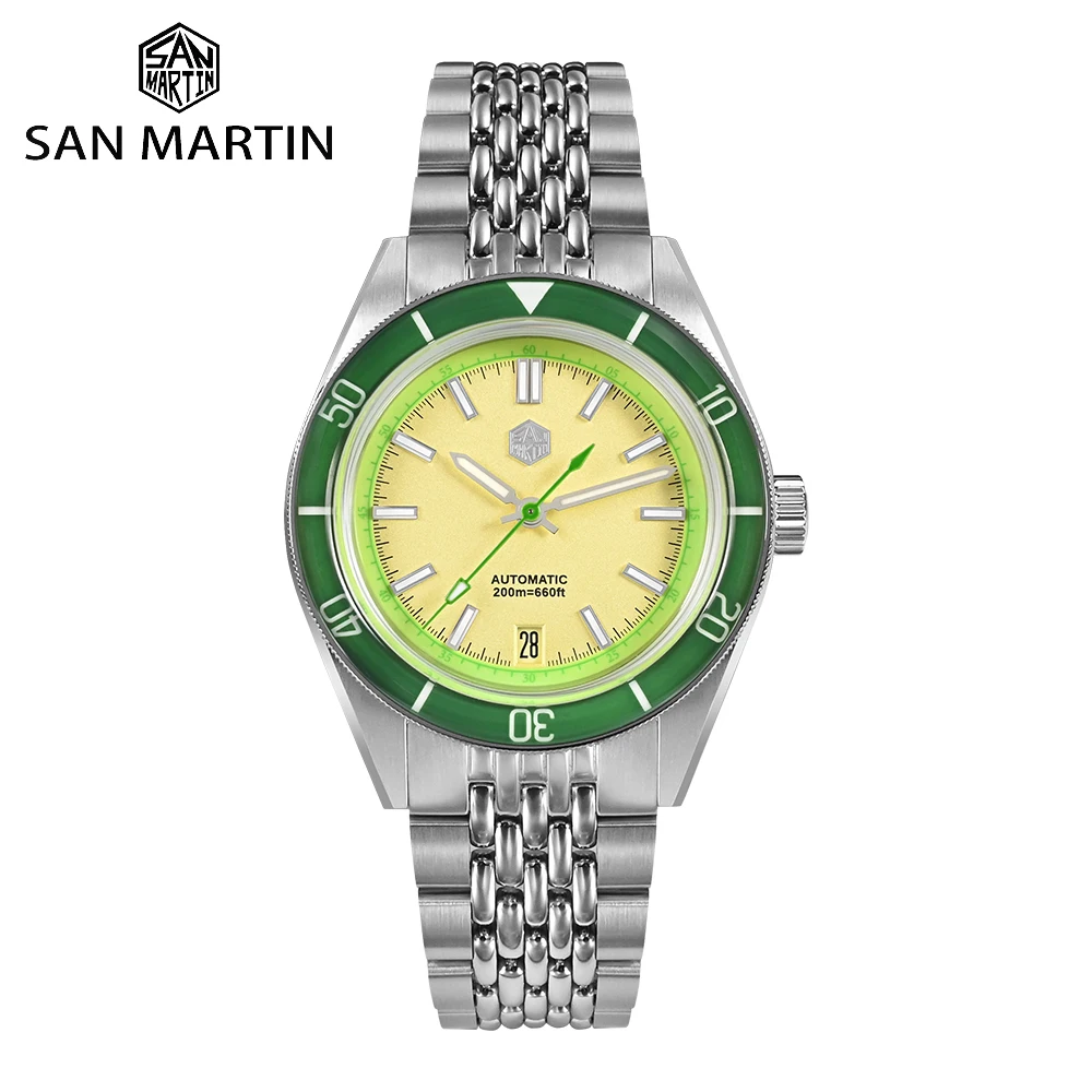 San Martin 39.5mm Men Diver Watch Original Design Fruit Style NH35 Mechanical Watches Sapphire Bezel Luminous 20Bar SN0116G-B
San Martin 39.5mm Men Diver Watch Original Design Fruit Style NH35 Mechanical Watches Sapphire Bezel Luminous 20Bar SN0116G-B