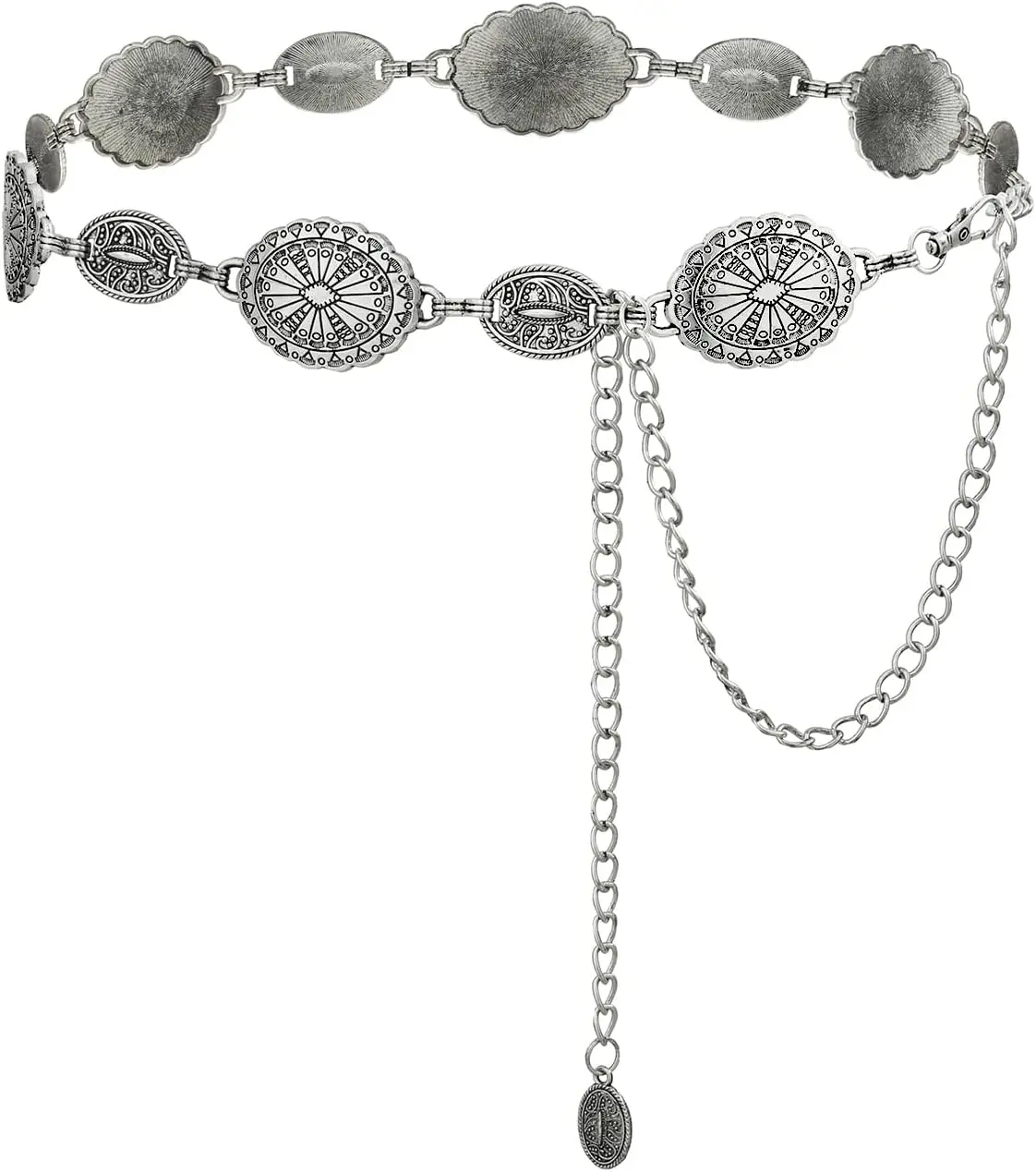 Western Metal Concho Belt for Women Cowgirl Chain Belts for Dresses Jeans Country Concert Outfit
Western Metal Concho Belt for Women Cowgirl Chain Belts for Dresses Jeans Country Concert Outfit