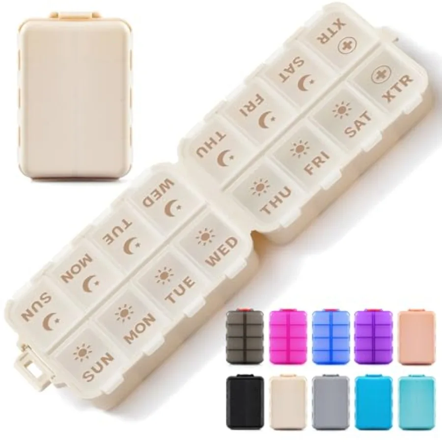 Foldable and Portable Pill Organizer 2 Times A Day wit Extra Compartments - Etced Lab - Weekly 7 Day AM PM Medicine, Week Daily
Foldable and Portable Pill Organizer 2 Times A Day wit Extra Compartments - Etced Lab - Weekly 7 Day AM PM Medicine, Week Daily
