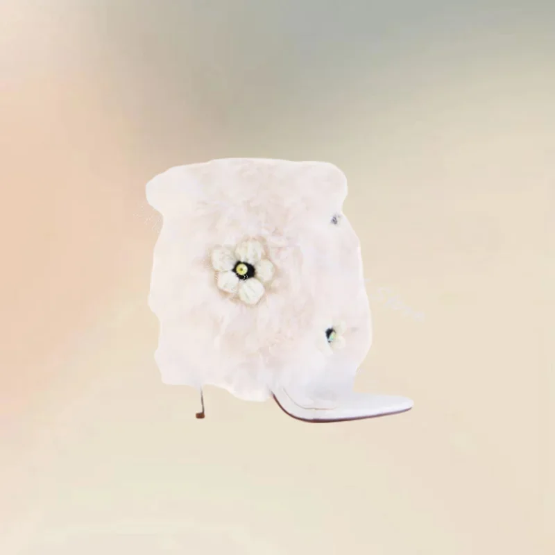White Fur Flower Decor PVC Open Toe Sandals Boots Slip On Women Shoes Thin High Heels Fashion Banquet 2024 Zapatos Para Mujere
White Fur Flower Decor PVC Open Toe Sandals Boots Slip On Women Shoes Thin High Heels Fashion Banquet 2024 Zapatos Para Mujere