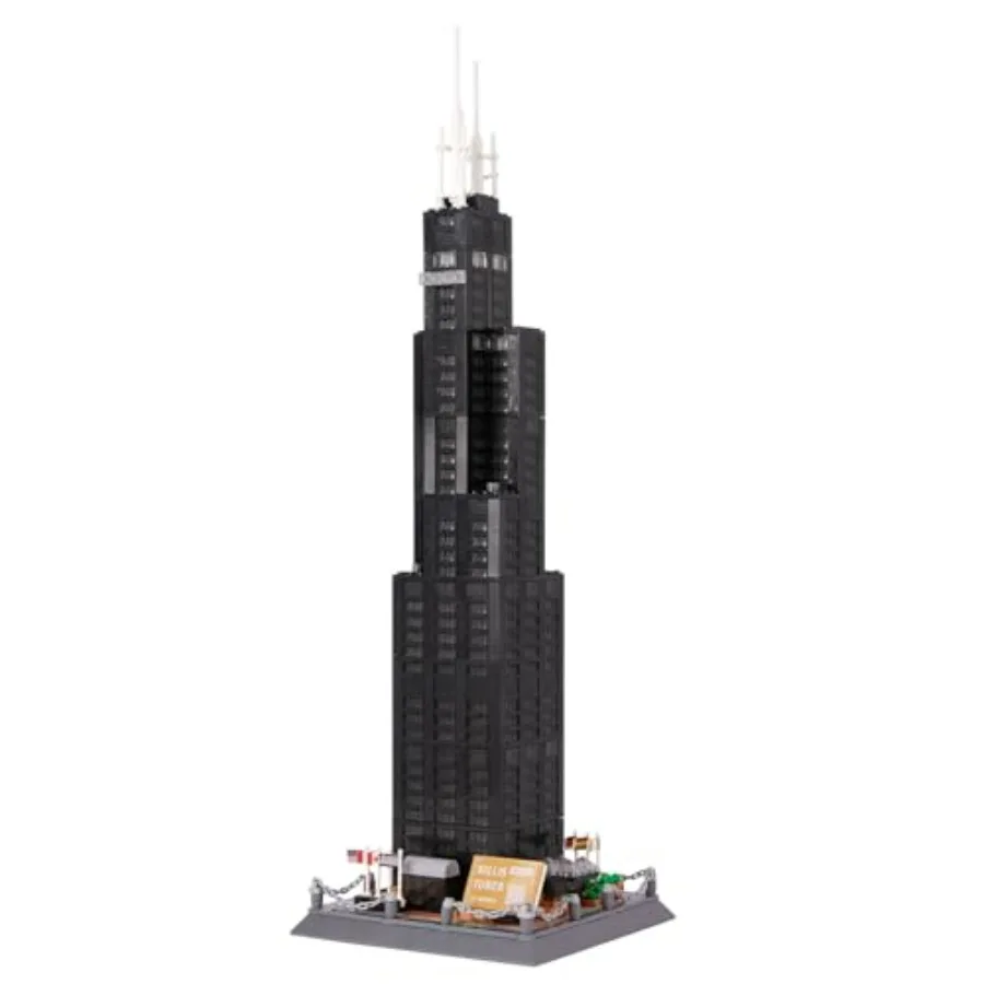 Chicago architecture block set for adults and kids: Willis Tower model in gray steel-inspired plastic, 1241-piece detailed repl
Chicago architecture block set for adults and kids: Willis Tower model in gray steel-inspired plastic, 1241-piece detailed repl