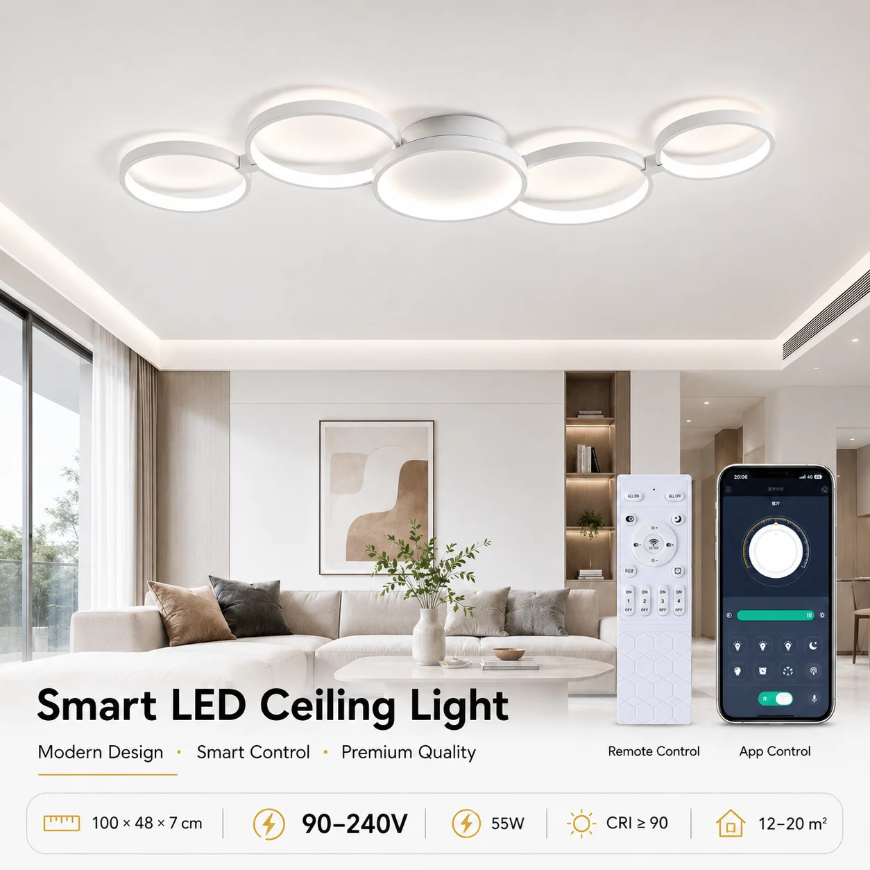 LED Ceiling Light Modern Nordic Lamp 110V 220V APP Remote Control 3 Colors Dimmable
LED Ceiling Light Modern Nordic Lamp 110V 220V APP Remote Control 3 Colors Dimmable
