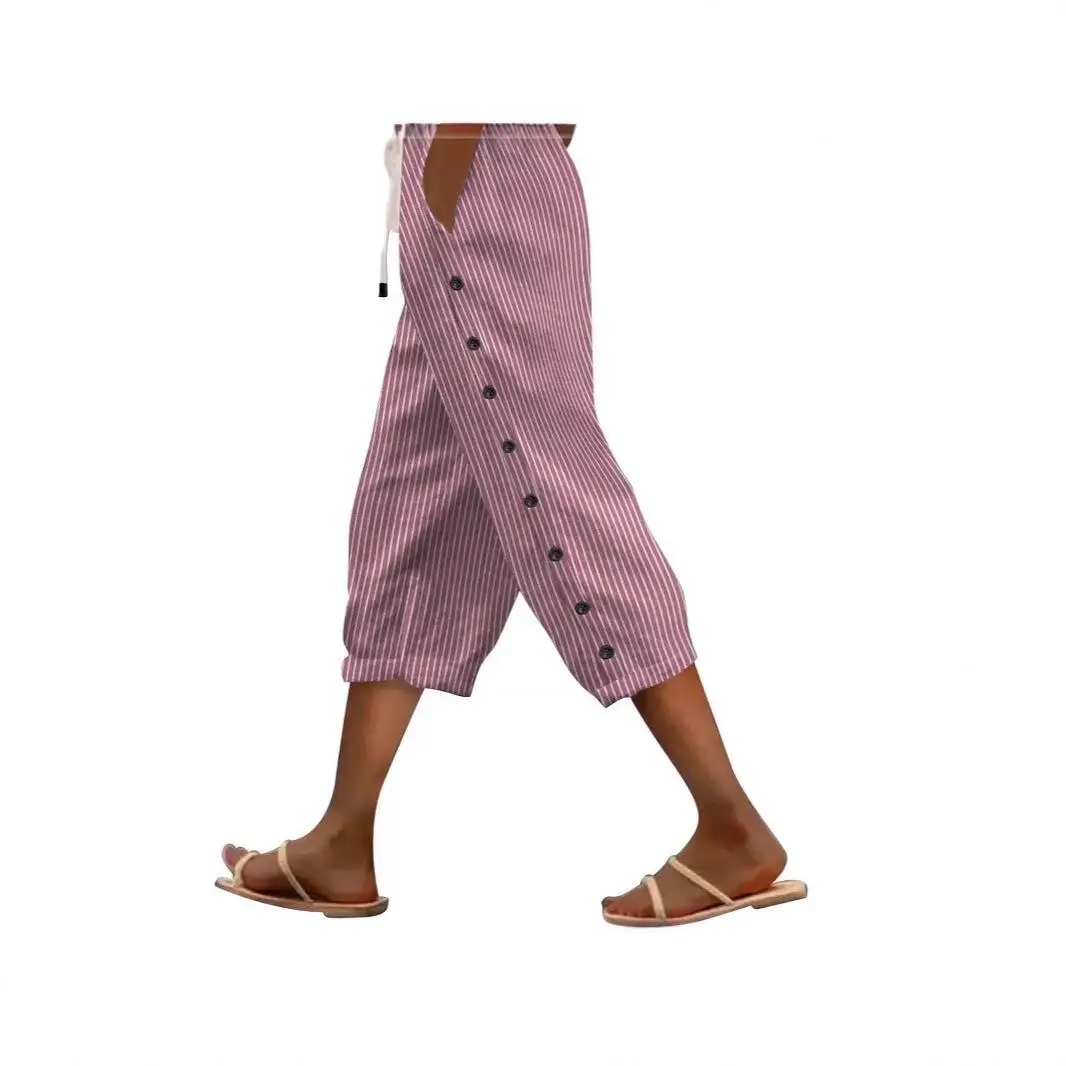 Casual Striped Elastic Waist Straight Tube Pants with Side Pockets Women's Mid-Year Winter Fashion Natural Waist Other Fabric
Casual Striped Elastic Waist Straight Tube Pants with Side Pockets Women's Mid-Year Winter Fashion Natural Waist Other Fabric