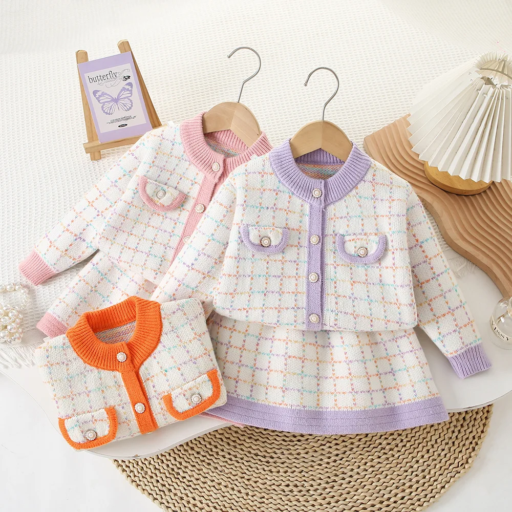 Girls Knitted Clothing Sets Spring Autumn Children Woolen Jersey Sweaters Tops Skirts Party Dress Suit For Baby Outfits Kids 6Y
Girls Knitted Clothing Sets Spring Autumn Children Woolen Jersey Sweaters Tops Skirts Party Dress Suit For Baby Outfits Kids 6Y
