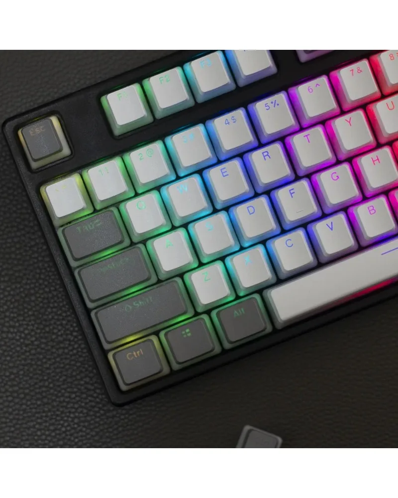 two tone grey and white durable pbt keycaps set high quality for custom mechanical keyboards
two tone grey and white durable pbt keycaps set high quality for custom mechanical keyboards