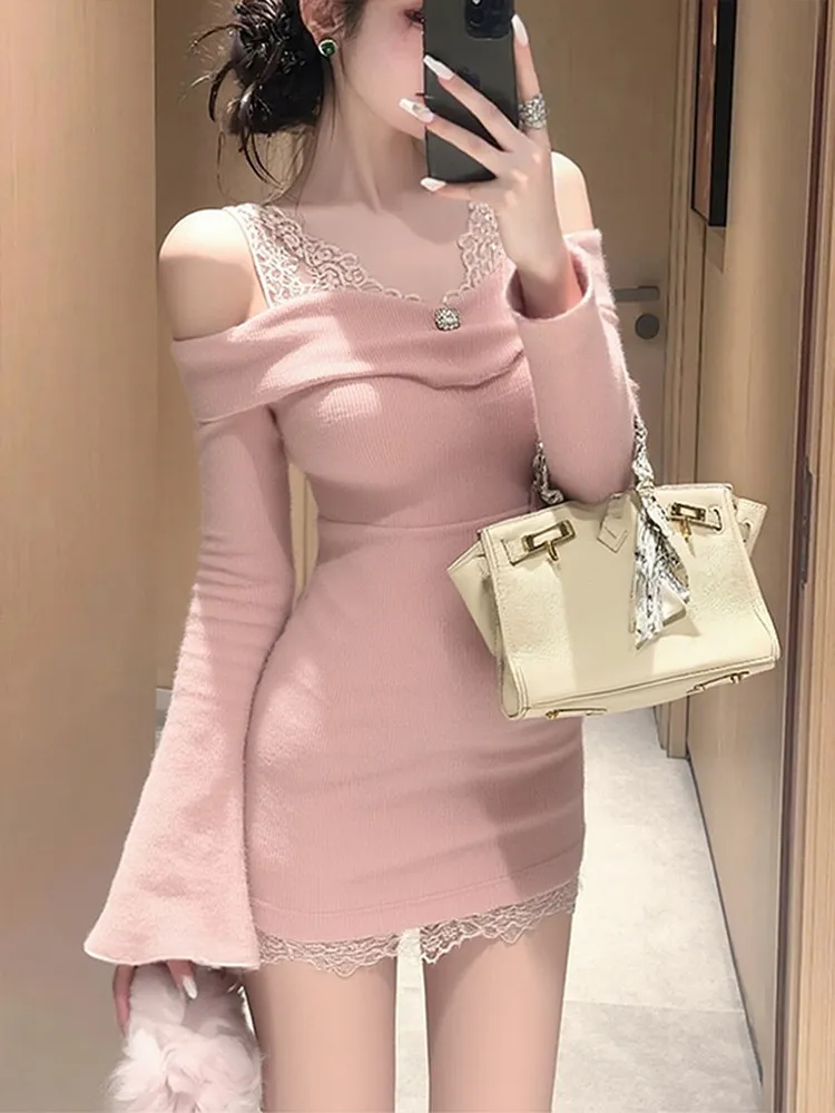 SYJ Shuyijia Lace Splice Knitted Dress Women's Sexy Shoulder Bared Waist Cinched Bodycon Skirt High Waist Commute Style Long ...
SYJ Shuyijia Lace Splice Knitted Dress Women's Sexy Shoulder Bared Waist Cinched Bodycon Skirt High Waist Commute Style Long ...