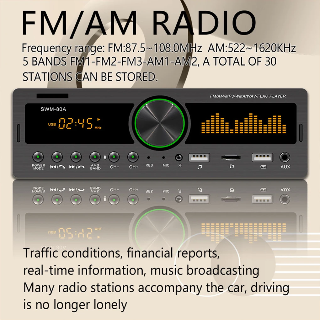 Digital Single DIN Wireless MP3 Player Vehicle In-dash Bluetooth-compatible 5.0 Handsfree Call Radio Automobile
Digital Single DIN Wireless MP3 Player Vehicle In-dash Bluetooth-compatible 5.0 Handsfree Call Radio Automobile