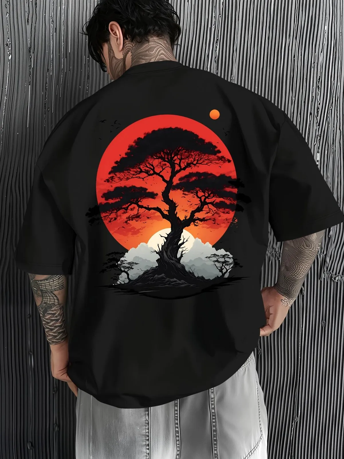 Japanese Landscape Art T Shirt Red Sun Pine Mountain Retro Graphic Casual Tee
Japanese Landscape Art T Shirt Red Sun Pine Mountain Retro Graphic Casual Tee
