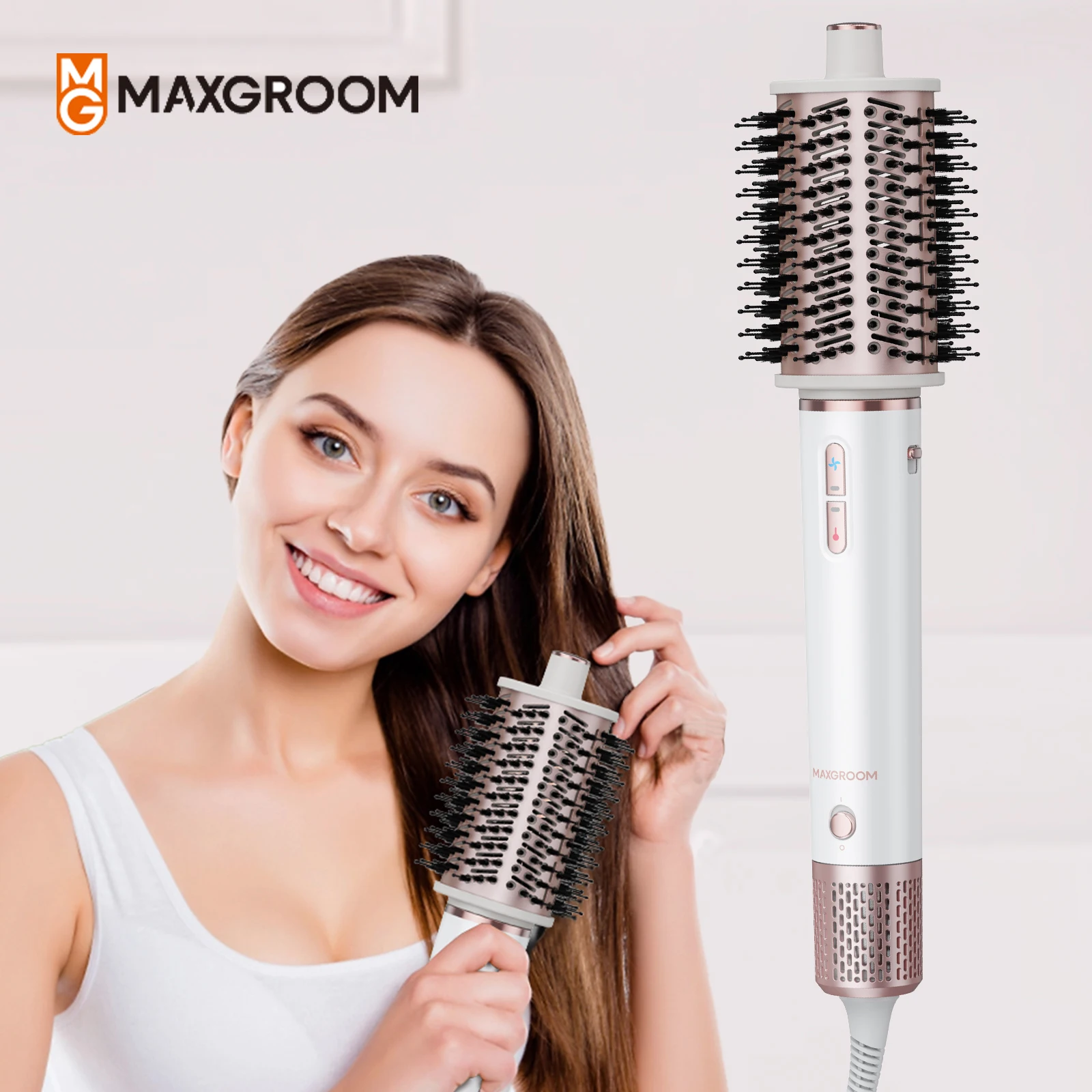 MAXGROOM Щетка для фена Volumizer 110000 об/мин Высокоскоростной ионный фен для быстрого высыхания, завивки, увеличения объема и выпрямления волос 
MAXGROOM Щетка для фена Volumizer 110000 об/мин Высокоскоростной ионный фен для быстрого высыхания, завивки, увеличения объема и выпрямления волос