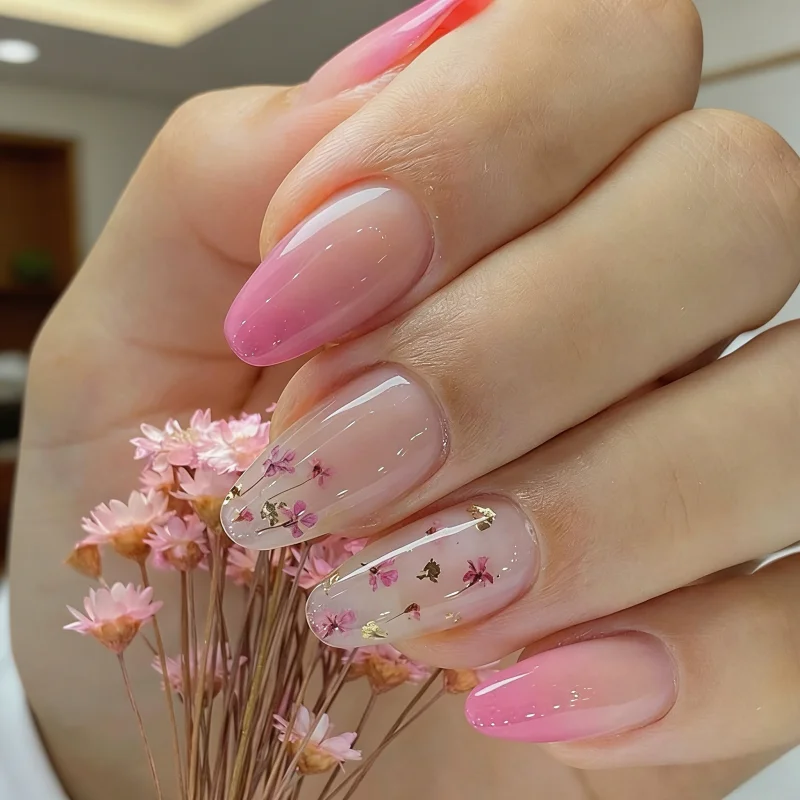 24pcs False Nails Cute Floral Almond-shaped Nails with A Soft Pink Gradient and Floral Pattern Press-on Nails Perfect for Girls
24pcs False Nails Cute Floral Almond-shaped Nails with A Soft Pink Gradient and Floral Pattern Press-on Nails Perfect for Girls
