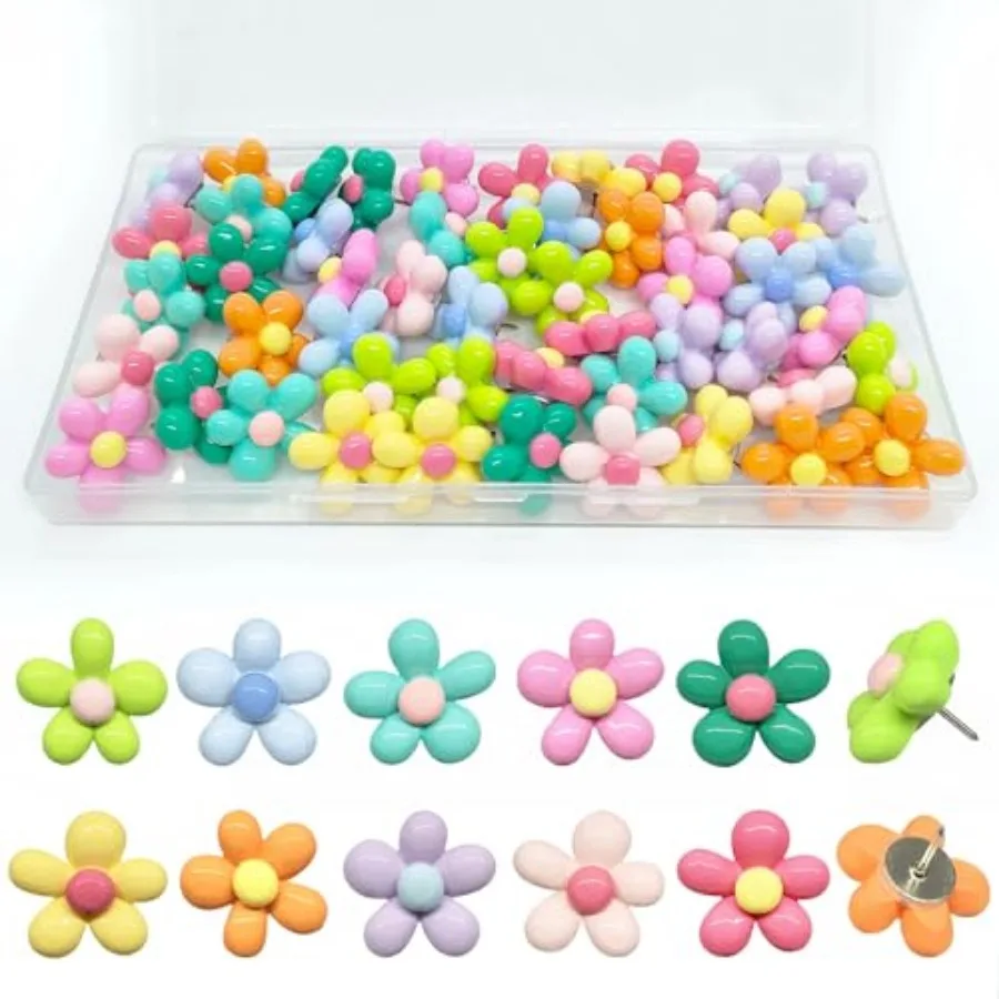 50 PC Flower Puh Pin Cute Flower Thumb Tack Cork Board Tack, Bulletin Board Tack, Thumb Tack Decorative for CorkBoard, Office O
50 PC Flower Puh Pin Cute Flower Thumb Tack Cork Board Tack, Bulletin Board Tack, Thumb Tack Decorative for CorkBoard, Office O