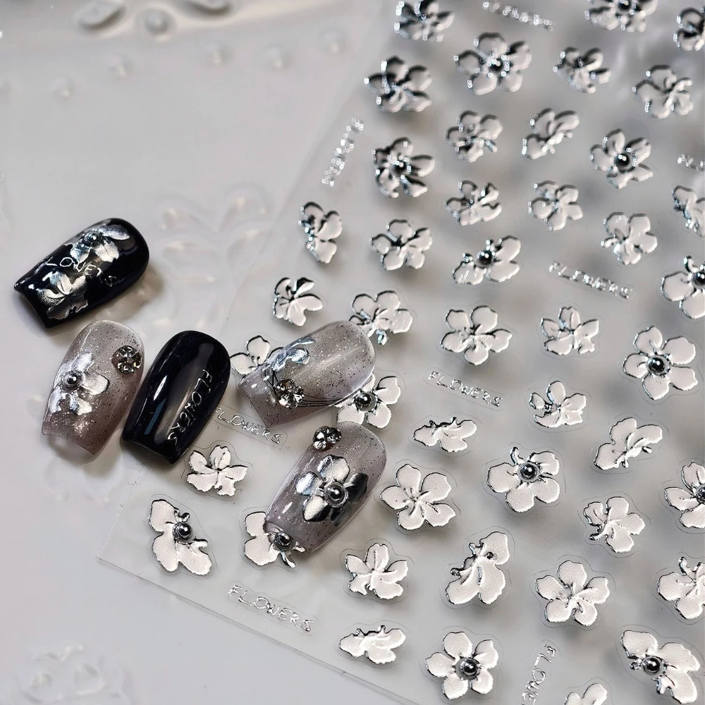 Silver 3D Metal Bead Petal Flowers Self Adhesive Nail Art Decoration Sticker Delicate Pearl Rhinestone Manicure Decals Wholesale
Silver 3D Metal Bead Petal Flowers Self Adhesive Nail Art Decoration Sticker Delicate Pearl Rhinestone Manicure Decals Wholesale