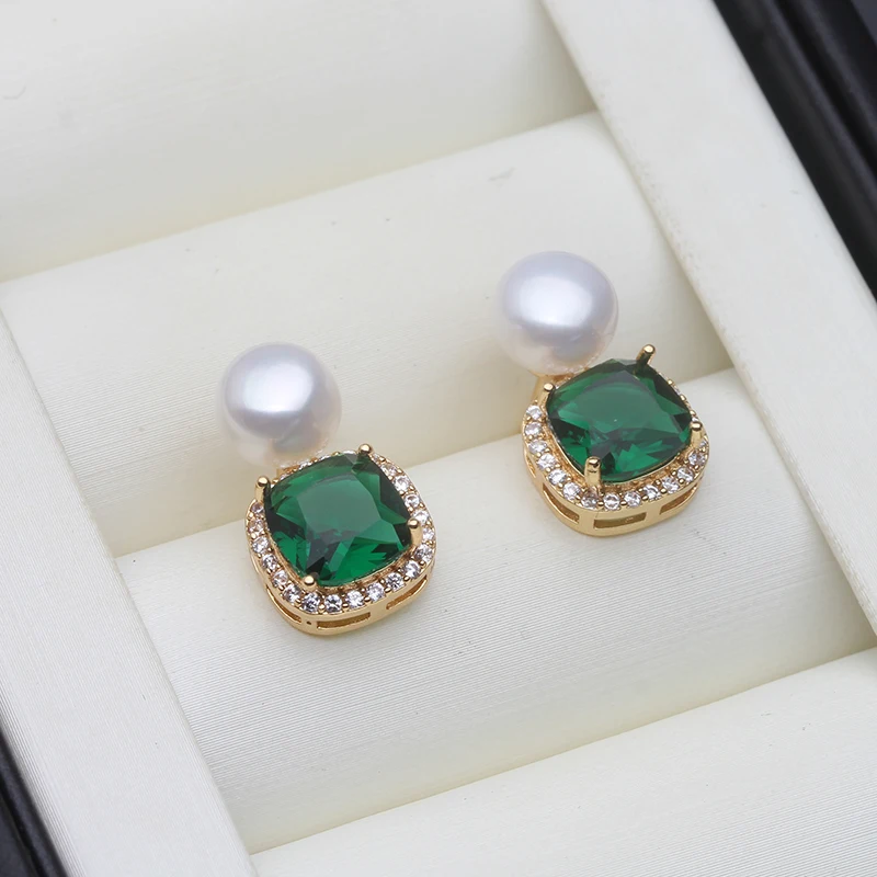 Wedding Freshwater Pearl Earrings For Women,Cute Pearl Stud Earrings Green Stone Wife Girls Birthday Gift White Black
Wedding Freshwater Pearl Earrings For Women,Cute Pearl Stud Earrings Green Stone Wife Girls Birthday Gift White Black