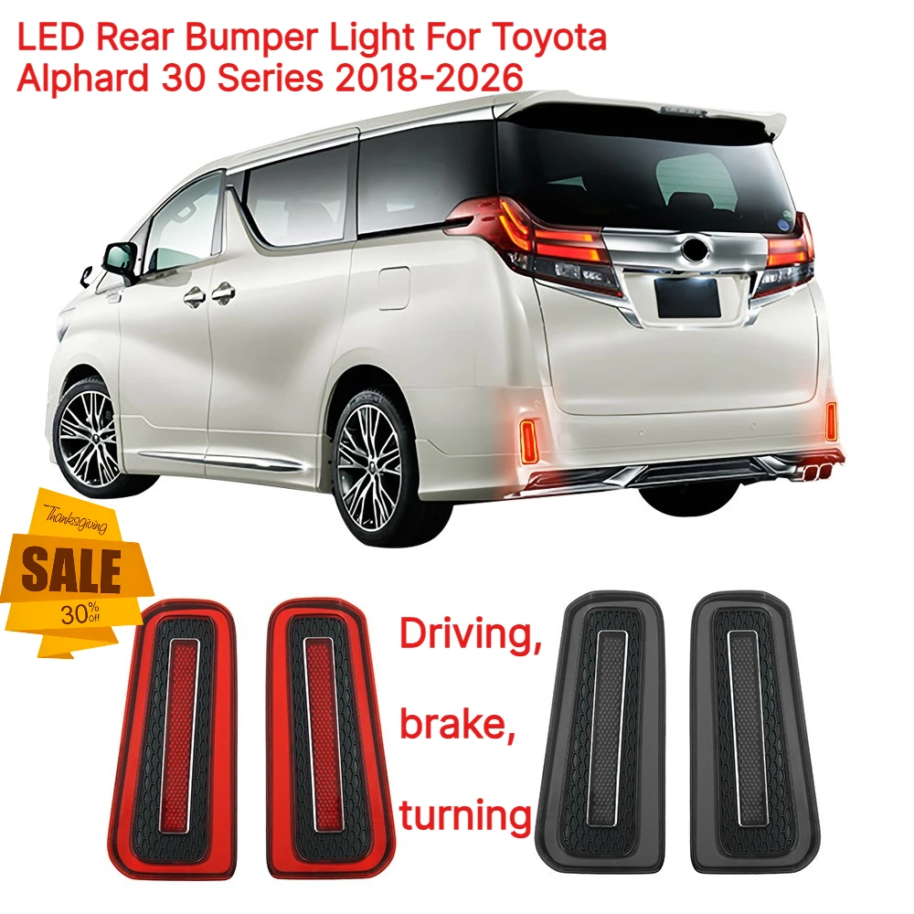 LED Rear Bumper Light For Toyota Alphard 30 Series 2018-2026 Dynamic Flow Turn Signal Brake Reflector Lamp Car Modification
LED Rear Bumper Light For Toyota Alphard 30 Series 2018-2026 Dynamic Flow Turn Signal Brake Reflector Lamp Car Modification