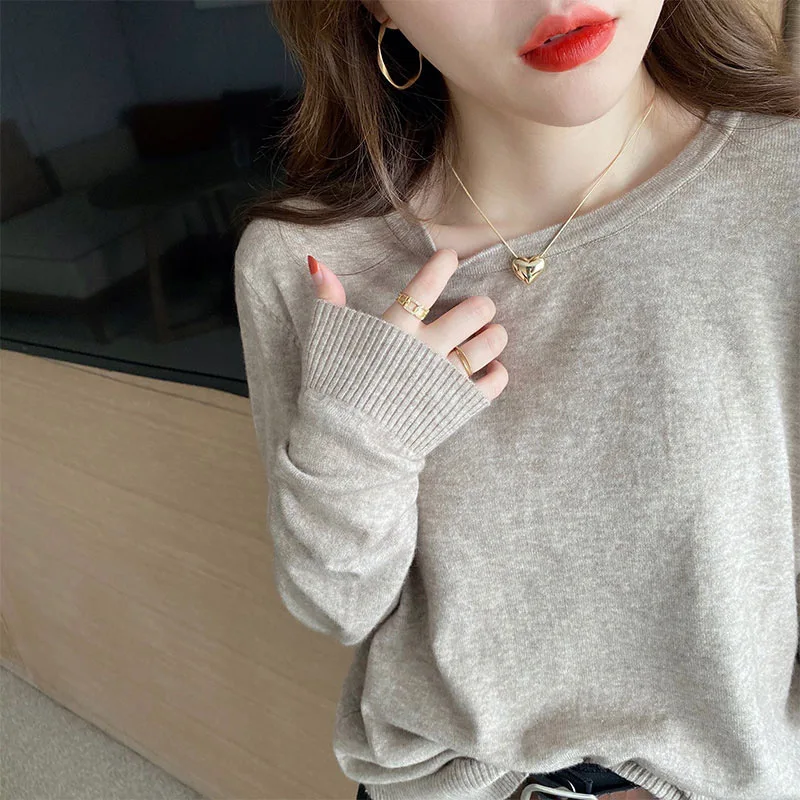 Versatile Color Knitted Long Sleeve round Neck Women's Base Shirt Autumn Winter Fashionable Outerwear Inner Match
Versatile Color Knitted Long Sleeve round Neck Women's Base Shirt Autumn Winter Fashionable Outerwear Inner Match