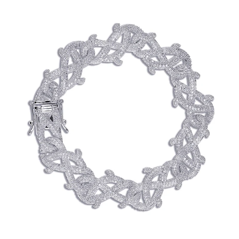 Hip Hop 3A+ CZ Stone Bling Iced Out Thorns Round Cuban Miami Curb Link Chain Bracelets for Men Rapper Jewelry Gold Silver Color
Hip Hop 3A+ CZ Stone Bling Iced Out Thorns Round Cuban Miami Curb Link Chain Bracelets for Men Rapper Jewelry Gold Silver Color