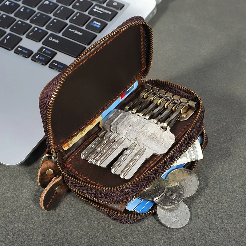 European Retro Genuine Leather Key Bag New Crazy Horse Leather Car Key Pouch Handheld Coin Purse
European Retro Genuine Leather Key Bag New Crazy Horse Leather Car Key Pouch Handheld Coin Purse