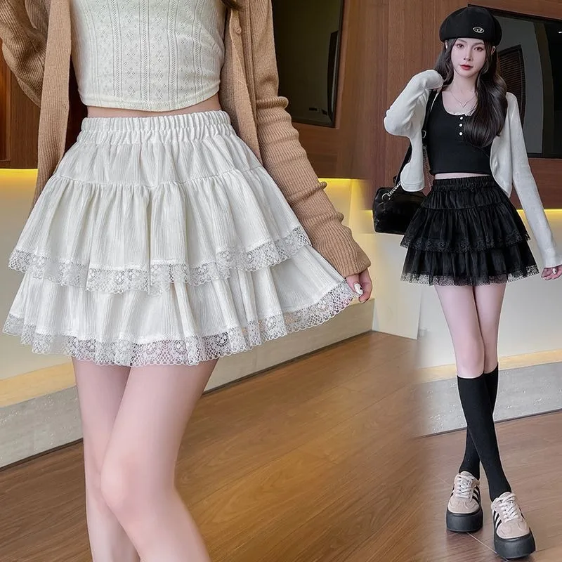 French Chic Women's High Waist Ballet Skort Mini Skirt Spring Summer Lace Trim Layered Pleated Fluffy Design in White Anti-Flash
French Chic Women's High Waist Ballet Skort Mini Skirt Spring Summer Lace Trim Layered Pleated Fluffy Design in White Anti-Flash