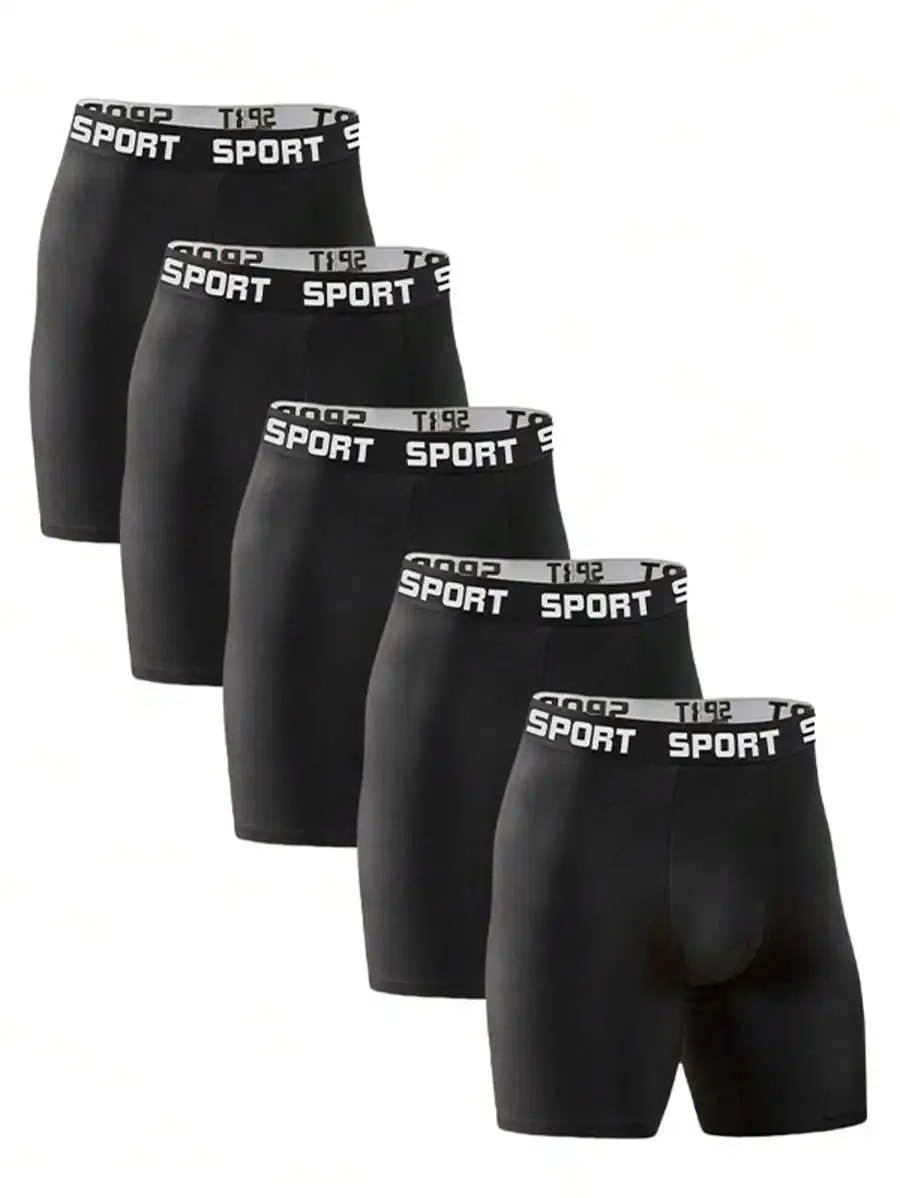 5 Pcs Mens Solid Black Boxer Briefs Breathable Stretchy Workout Underwear
5 Pcs Mens Solid Black Boxer Briefs Breathable Stretchy Workout Underwear