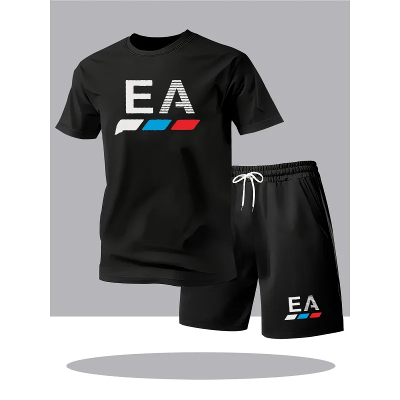 Men's sport two-piece set, includes a fashionable printed short-sleeve T-shirt and a pair of shorts, a must-have for summer
Men's sport two-piece set, includes a fashionable printed short-sleeve T-shirt and a pair of shorts, a must-have for summer