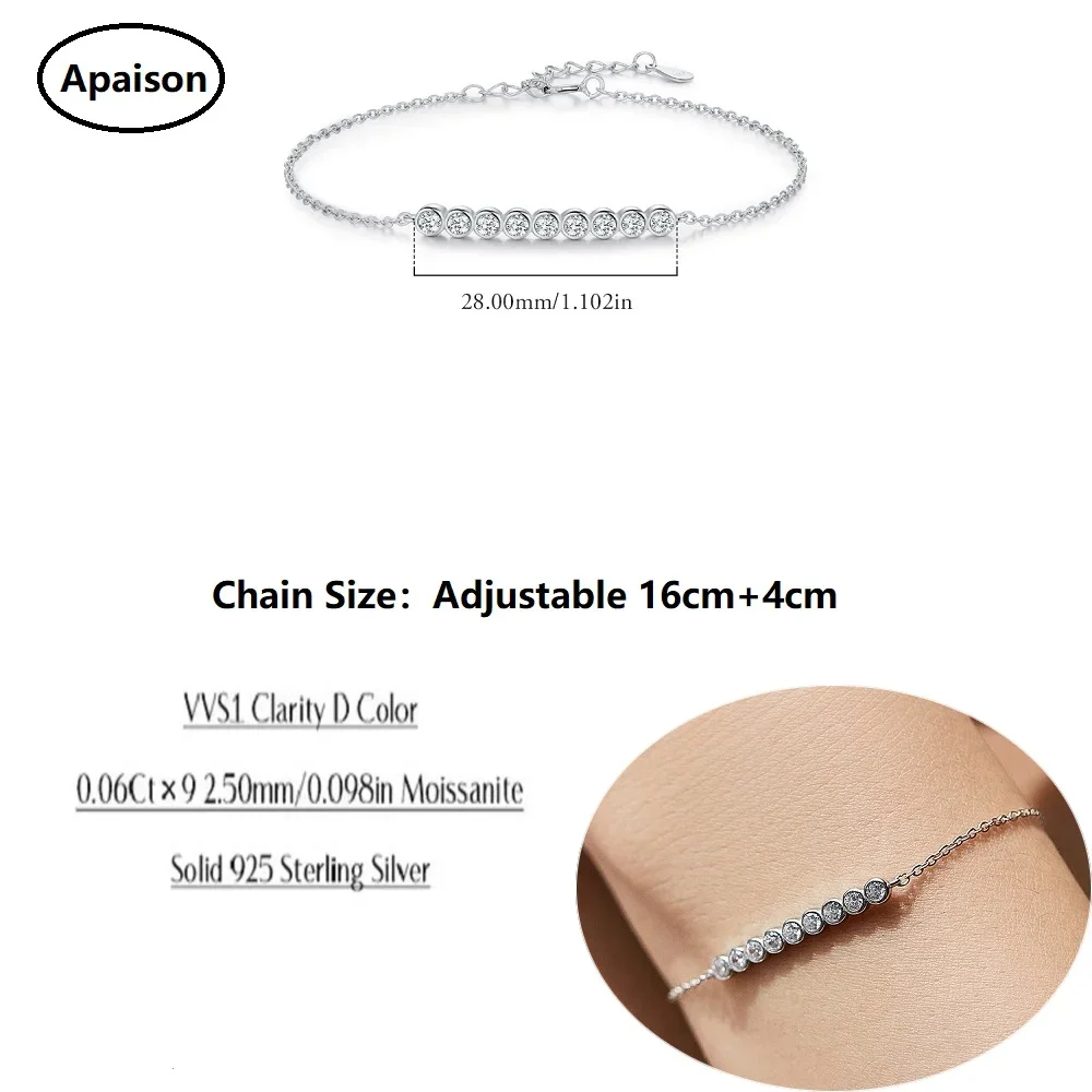 Apaison Full 2 mm Real Moissanite Diamond Bracelet 925 Sterling Silver Bracelets Chain Jewelry For Woman Luxury Wedding Gift
Apaison Full 2 mm Real Moissanite Diamond Bracelet 925 Sterling Silver Bracelets Chain Jewelry For Woman Luxury Wedding Gift