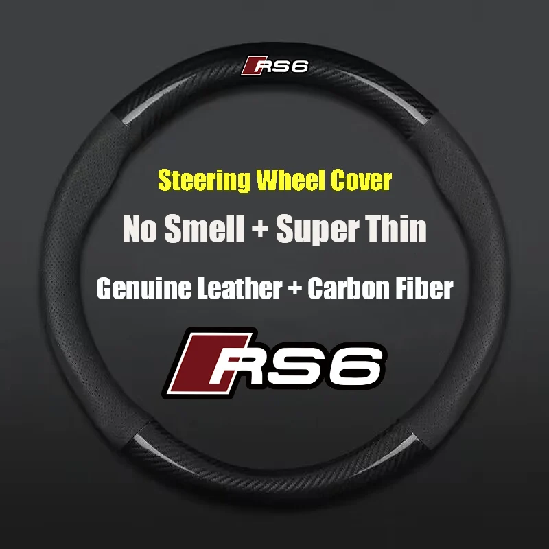 For Audi RS6 Super Thin Leather Universal Car Steering Wheel Cover Carbon Fiber Three-dimensional Anti Slip Auto Accessories
For Audi RS6 Super Thin Leather Universal Car Steering Wheel Cover Carbon Fiber Three-dimensional Anti Slip Auto Accessories