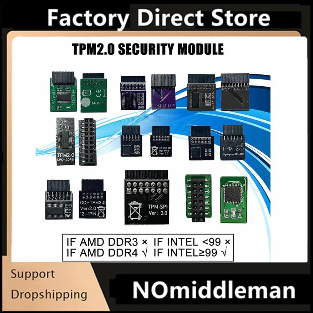 Newest TPM 2.0 Encryption Security Module Remote Card Supports Version 2.0 12 14 18 20-1pin Pin Support Multi-brand Motherboard
Newest TPM 2.0 Encryption Security Module Remote Card Supports Version 2.0 12 14 18 20-1pin Pin Support Multi-brand Motherboard
