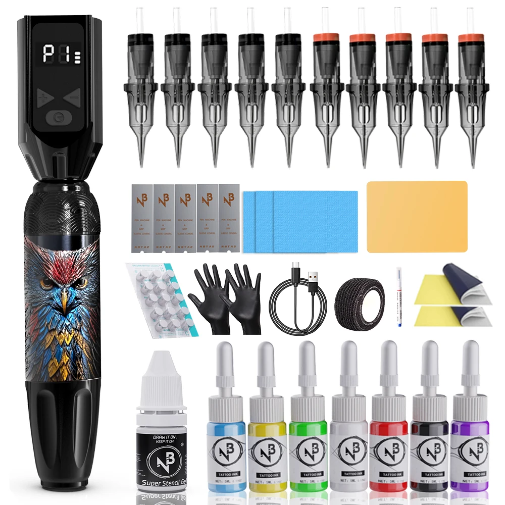 Набор для татуировок, полный комплект тату-машинок, включая 20 картриджных игл для тату и 11 цветов тату-чернил, подходит для начинающих татуировщиков и профессиональных мастеров тату.
Набор для татуировок, полный комплект тату-машинок, включая 20 картриджных игл для тату и 11 цветов тату-чернил, подходит для начинающих татуировщиков и профессиональных мастеров тату.