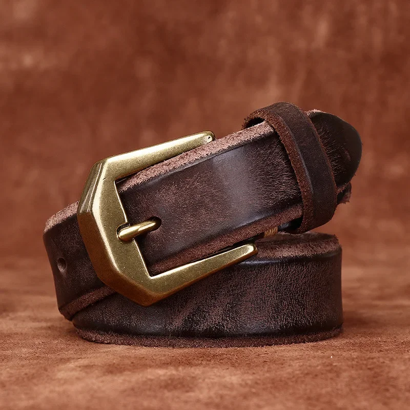 3.8CM rugged domineering thickened extra thick leather top layer cowhide leather belt men's copper buckle raw edge wool botto
3.8CM rugged domineering thickened extra thick leather top layer cowhide leather belt men's copper buckle raw edge wool botto