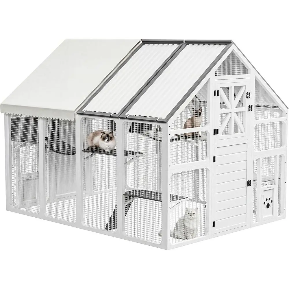 Extra Large Outdoor Cat Enclosure with Cooling Roof, Insulated House, 8 Platforms & 2 Bridges
Extra Large Outdoor Cat Enclosure with Cooling Roof, Insulated House, 8 Platforms & 2 Bridges