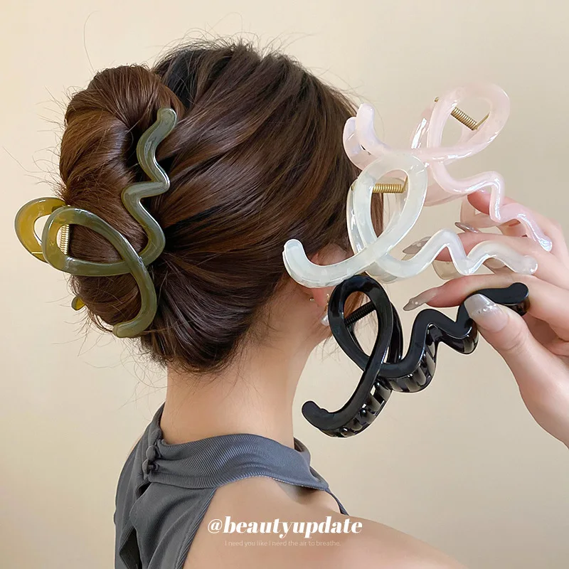 Acrylic Simple Solid Color Wave Hair Claw Female Hair Clip Sweet High Quality Acetate Shark Clip Girl Hair Accessories Wholesale
Acrylic Simple Solid Color Wave Hair Claw Female Hair Clip Sweet High Quality Acetate Shark Clip Girl Hair Accessories Wholesale