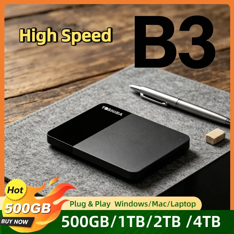 For Toshiba Canvio Ready B3 2TB 4TB 1TB USB 3.0 Portable 2.5 Inch External Hard Drive HDD for Laptop Mac Android Premium
For Toshiba Canvio Ready B3 2TB 4TB 1TB USB 3.0 Portable 2.5 Inch External Hard Drive HDD for Laptop Mac Android Premium