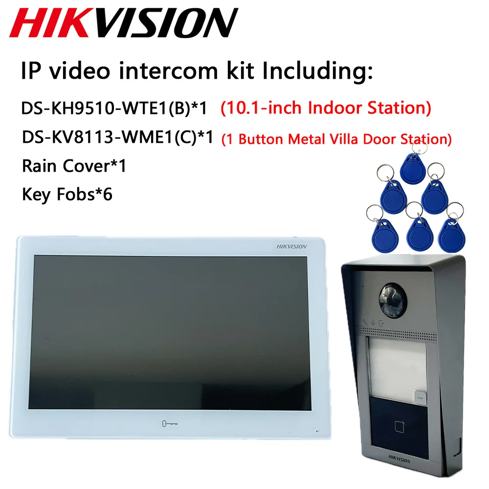 Hikvision IP Video Intercom DS-KH9510-WTE1(B) Built-in Android System DS-KV8113-WME1(C)Metal Villa Door Station DS-KABV8X13-RS
Hikvision IP Video Intercom DS-KH9510-WTE1(B) Built-in Android System DS-KV8113-WME1(C)Metal Villa Door Station DS-KABV8X13-RS