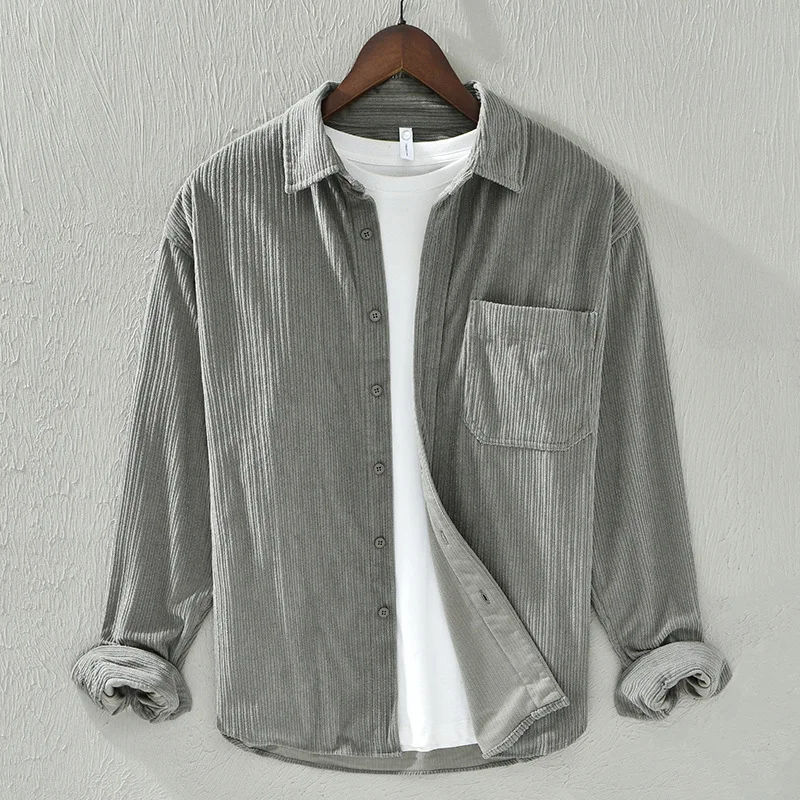 Spring Autumn Long Sleeve Shirts Man Daily Casual Shirts Pocket Lapel Slim Corduroy Shirt Simple Tops Japanese Vintage Shirt Men
Spring Autumn Long Sleeve Shirts Man Daily Casual Shirts Pocket Lapel Slim Corduroy Shirt Simple Tops Japanese Vintage Shirt Men