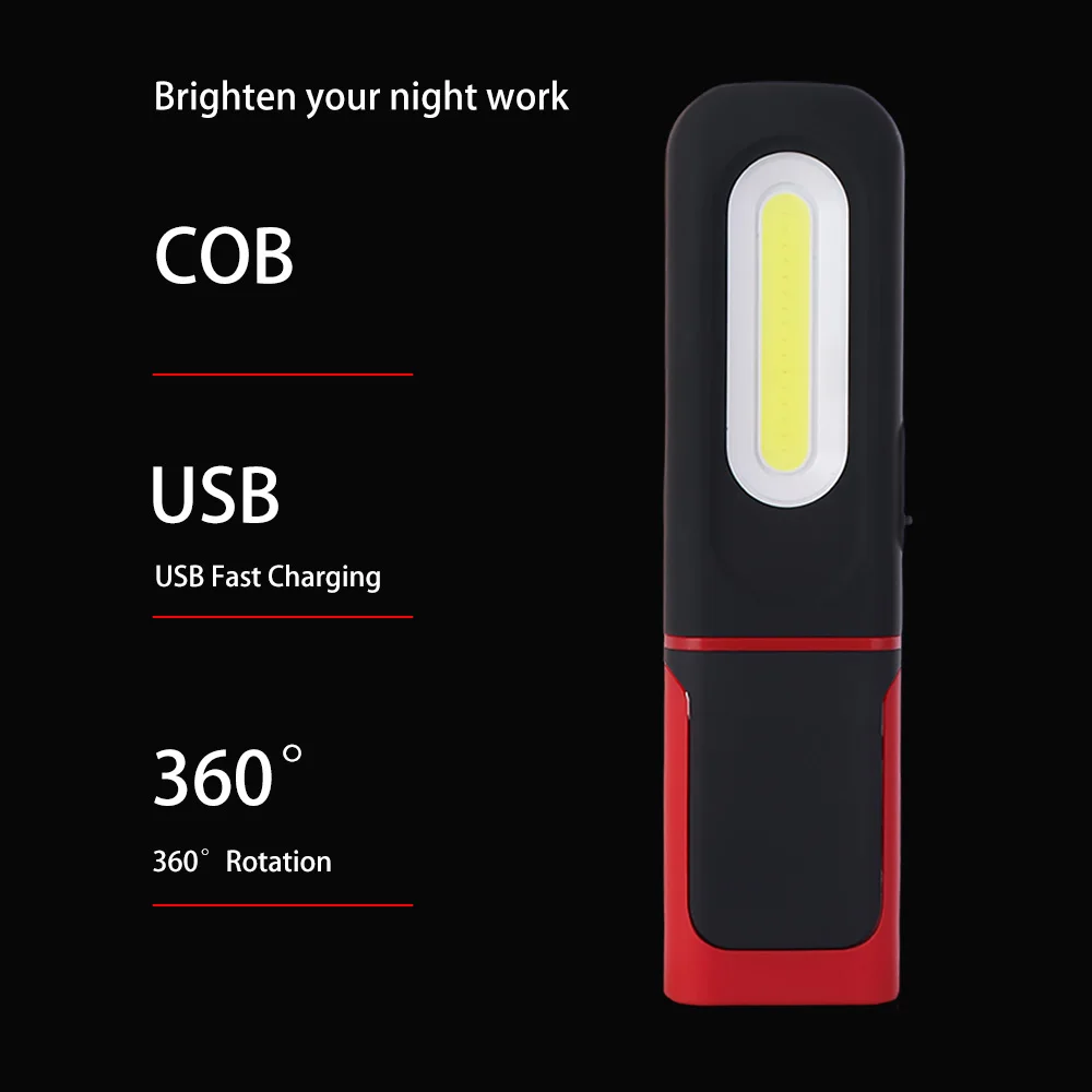Super Bright LED Work Light 360° Rotation Powerful Light USB Rechargeable Flashlight USB Rechargeable with Hanging Hook
Super Bright LED Work Light 360° Rotation Powerful Light USB Rechargeable Flashlight USB Rechargeable with Hanging Hook