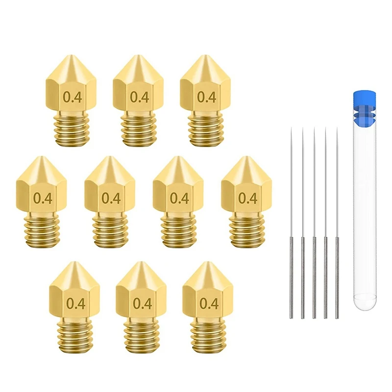 T35C 3D Printer Nozzles,0.4 Mm/ 1.75 Mm Mk8 Nozzles With 5 Cleaning Needles For Makerbot,Creality Cr-10,Ender 3,Ender 3 Pro
T35C 3D Printer Nozzles,0.4 Mm/ 1.75 Mm Mk8 Nozzles With 5 Cleaning Needles For Makerbot,Creality Cr-10,Ender 3,Ender 3 Pro