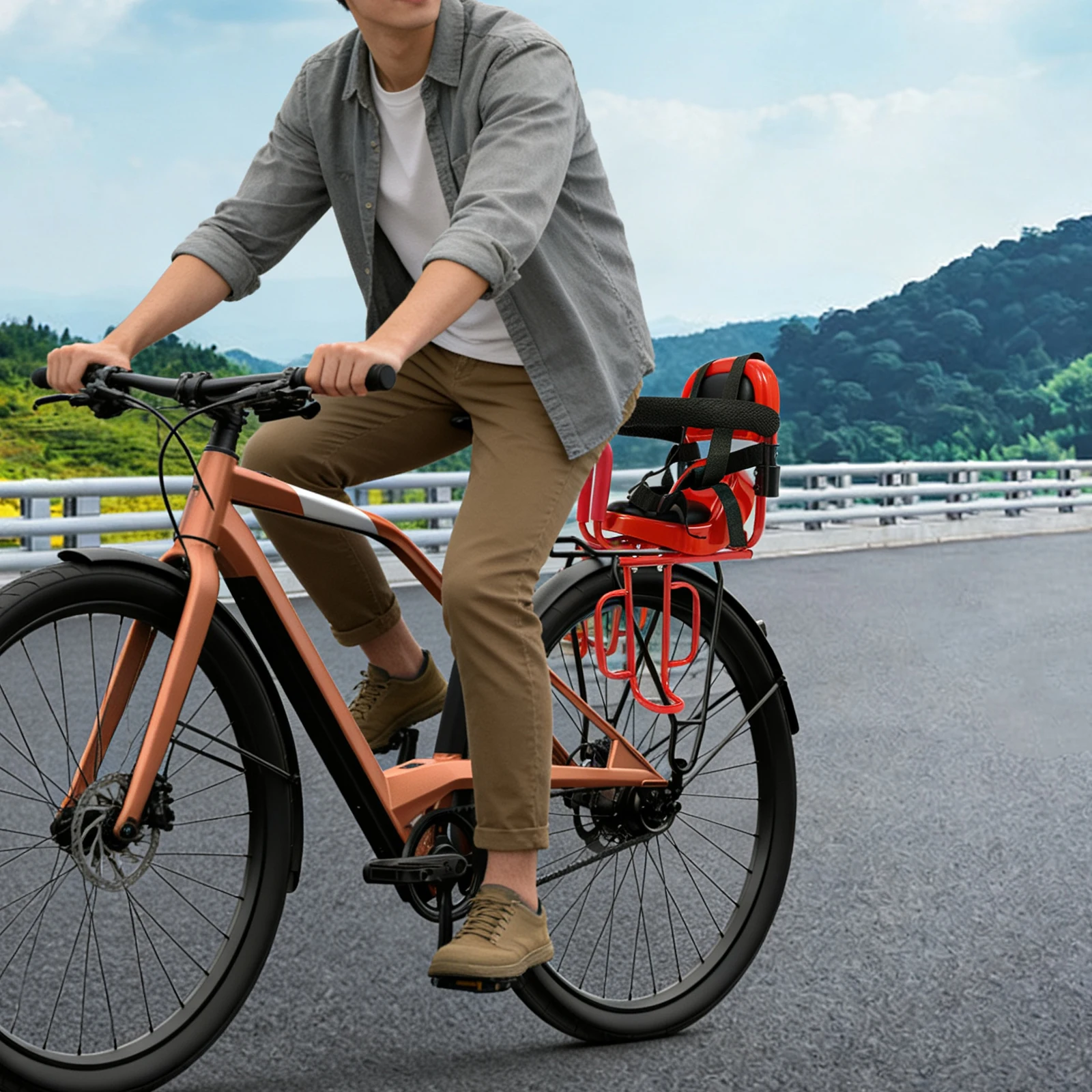 Red Rear Child Bike Seat, Removable Guardrail 6 Months-6 Years Kid Bicycle Saddle Seats Rack Rest Cushion For Mountain Road Bike
Red Rear Child Bike Seat, Removable Guardrail 6 Months-6 Years Kid Bicycle Saddle Seats Rack Rest Cushion For Mountain Road Bike