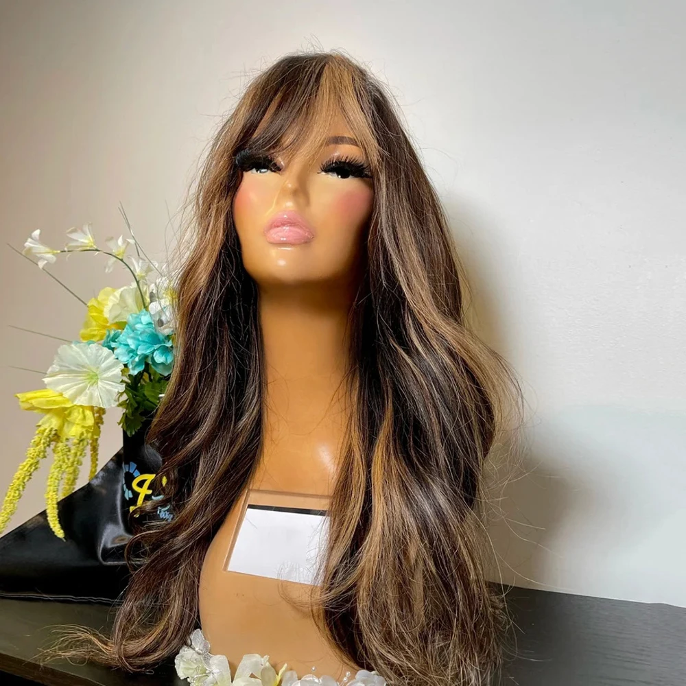 2024 Wig Brown Blonde Highlights Loose Wavy Wig 100% European Human Hair Voluminous Curtain Bang Warm Blonde Cute Lace Front Wig
2024 Wig Brown Blonde Highlights Loose Wavy Wig 100% European Human Hair Voluminous Curtain Bang Warm Blonde Cute Lace Front Wig