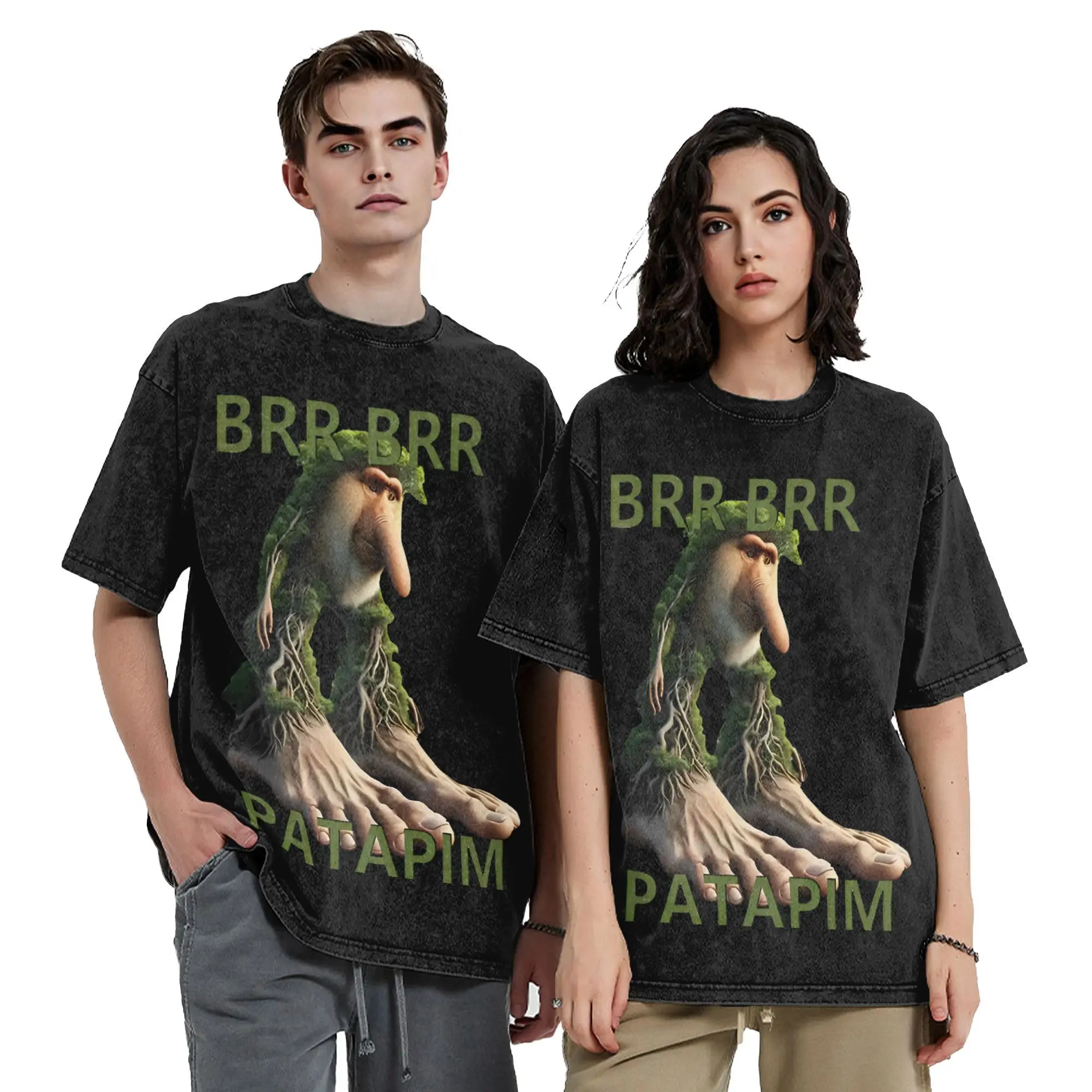 Casual Meme Brr Brr Patapim Vintage Washed T Shirt Men's Round Neck Short Sleeve Tops Italian Brainrot Cotton Summer TopsTops
Casual Meme Brr Brr Patapim Vintage Washed T Shirt Men's Round Neck Short Sleeve Tops Italian Brainrot Cotton Summer TopsTops