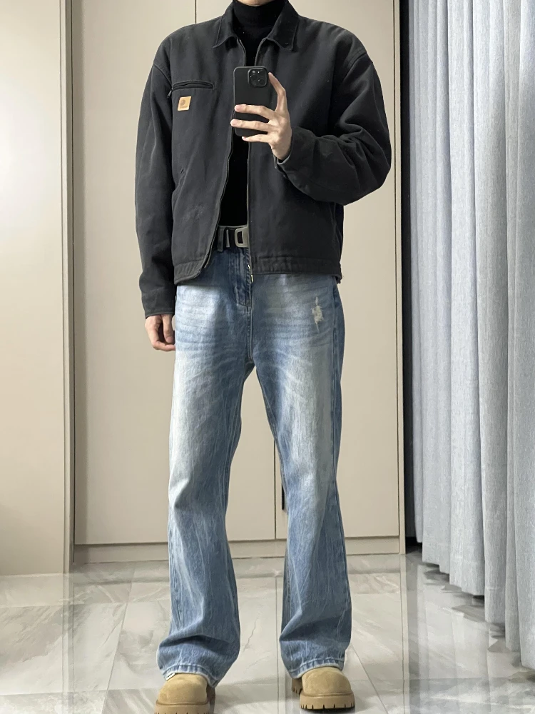 Retro American Vibe Men's Jeans Straight Leg Micro Flared Casual Long Trousers Worn Waed Denim Youthful Wear All Seasons
Retro American Vibe Men's Jeans Straight Leg Micro Flared Casual Long Trousers Worn Waed Denim Youthful Wear All Seasons